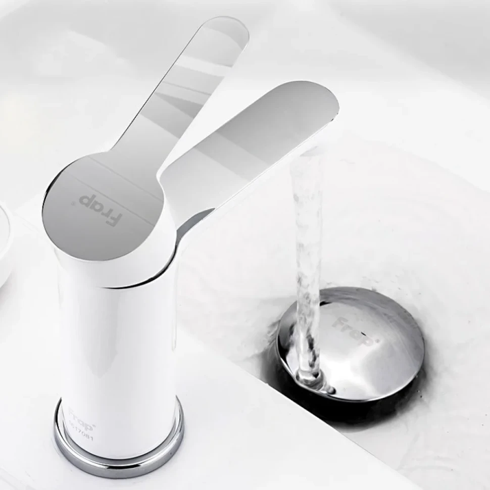 Смеситель для раковины Frap H41 F1041 белый, хром