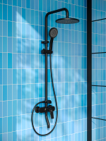 Душевая стойка РМС PL7 PL7BL-009DK черная