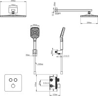 Душевой комплект Wonzon & Woghand WW-B4003-CR С ВНУТРЕННЕЙ ЧАСТЬЮ, хром