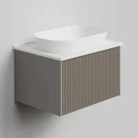 Тумба с раковиной La Fenice Terra 60 подвесная, cappuccino, столешница белый мрамор, раковина белая матовая