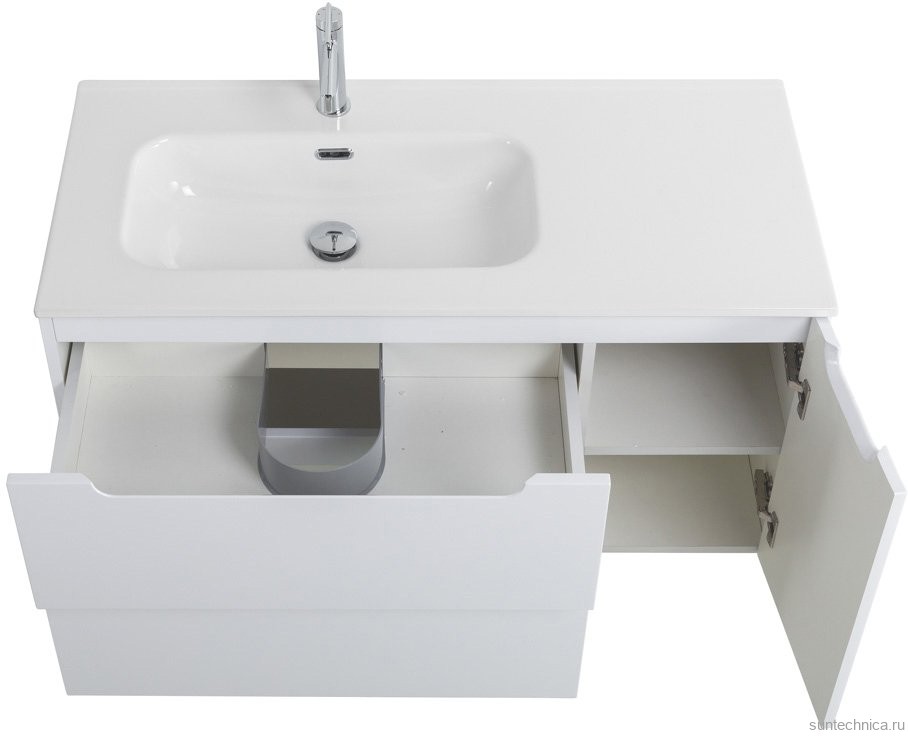 Тумба с раковиной BelBagno Etna 100 L 2 ящика. дверца, bianco lucido