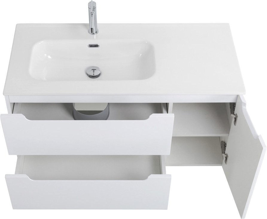 Тумба с раковиной BelBagno Etna 100 L 2 ящика. дверца, bianco lucido