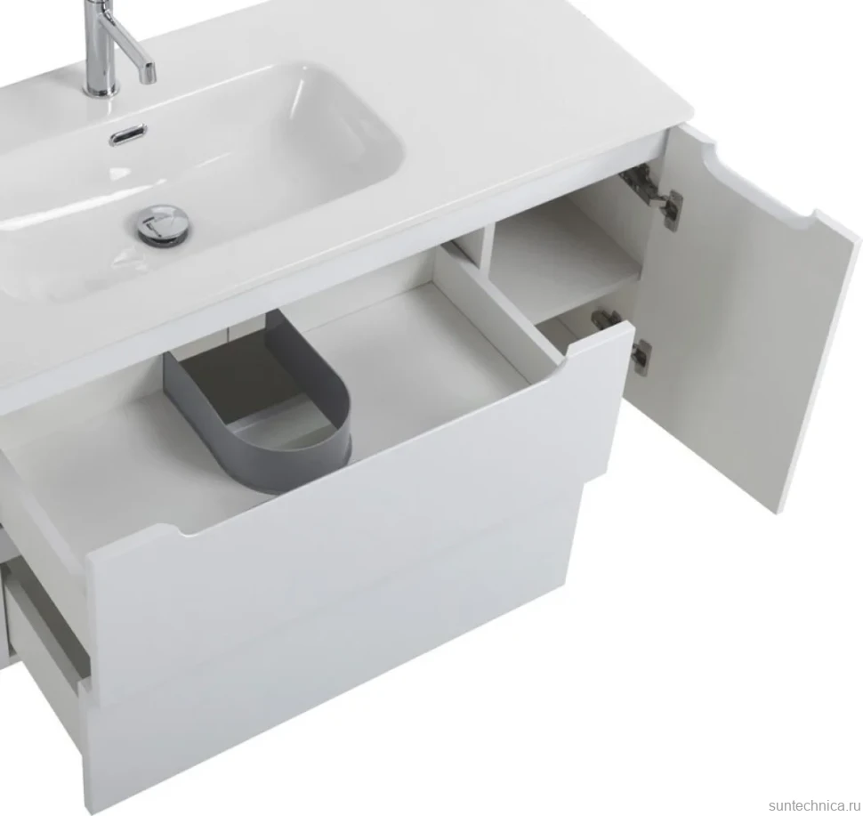 Тумба с раковиной BelBagno Etna 100 L 2 ящика. дверца, bianco lucido