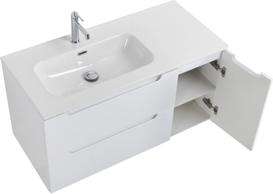 Тумба с раковиной BelBagno Etna 100 L 2 ящика. дверца, bianco lucido