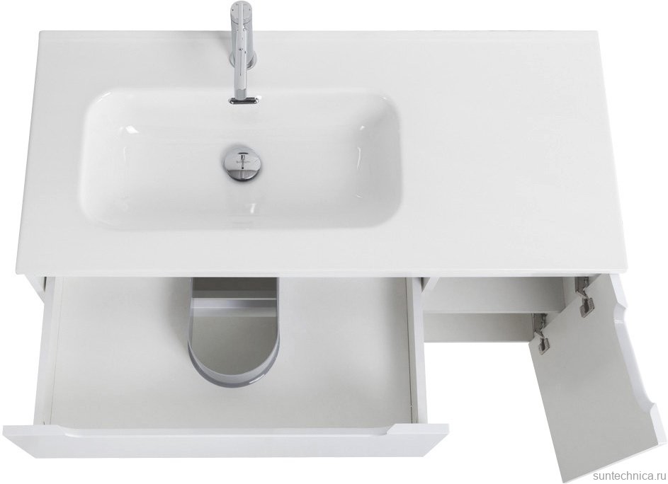 Тумба с раковиной BelBagno Etna 100 L 2 ящика. дверца, bianco lucido