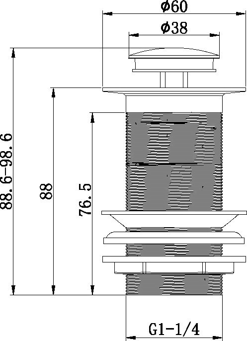 Донный клапан для раковины Allen Brau Eclipse 5.E1009-31 без перелива, матовый черный