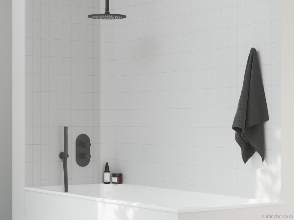 Термостатический смеситель встраиваемый Ravak Espirit ES 067.20BLM.O3.RB07C С ВНУТРЕННЕЙ ЧАСТЬЮ, для ванны с душем, матовый черный