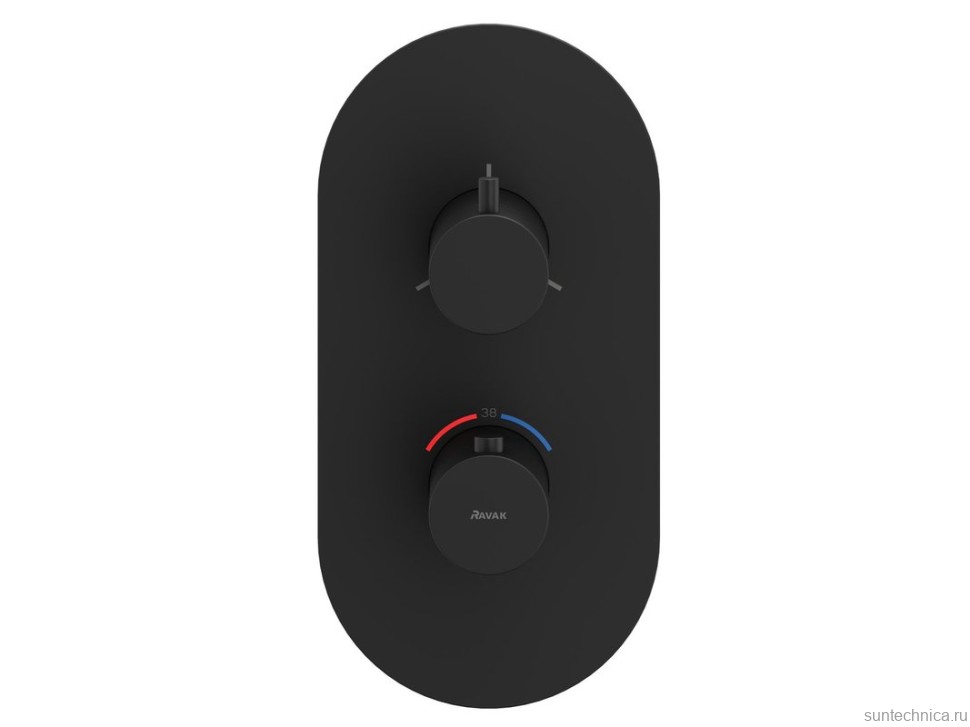 Термостатический смеситель встраиваемый Ravak Espirit ES 067.20BLM.O3.RB07C С ВНУТРЕННЕЙ ЧАСТЬЮ, для ванны с душем, матовый черный