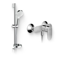Душевой комплект Смеситель для душа Hansgrohe Vernis Blend 71640000 хром + Гарнитур Crometta Vario 650 26553400 с мыльницей