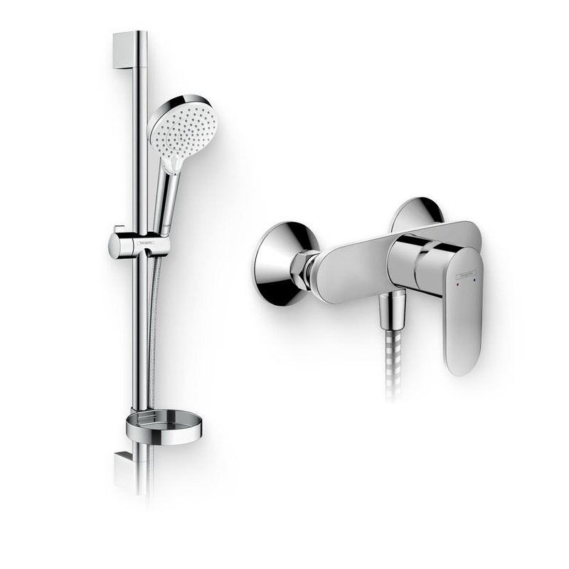 Душевой комплект Смеситель для душа Hansgrohe Vernis Blend 71640000 хром + Гарнитур Crometta Vario 650 26553400 с мыльницей