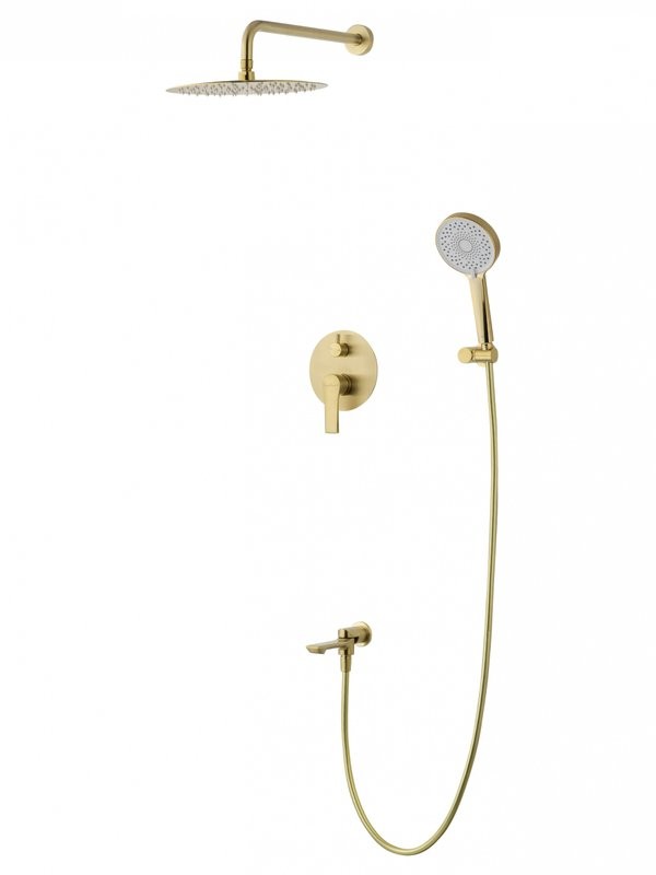 Душевой комплект Wonzon & Woghand Brilliant WW-88939079-BG С ВНУТРЕННЕЙ ЧАСТЬЮ, брашированное золото
