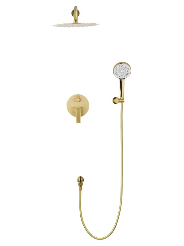 Душевой комплект Wonzon & Woghand Brilliant WW-88939079-BG С ВНУТРЕННЕЙ ЧАСТЬЮ, брашированное золото