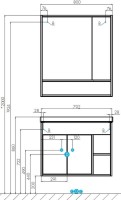 Мебель для ванной комнаты AQUATON Флай 80 дуб крафт