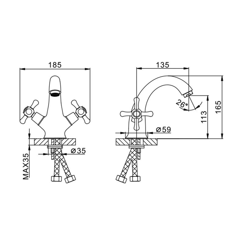 Смеситель для раковины Frap H732 F10732-B хром