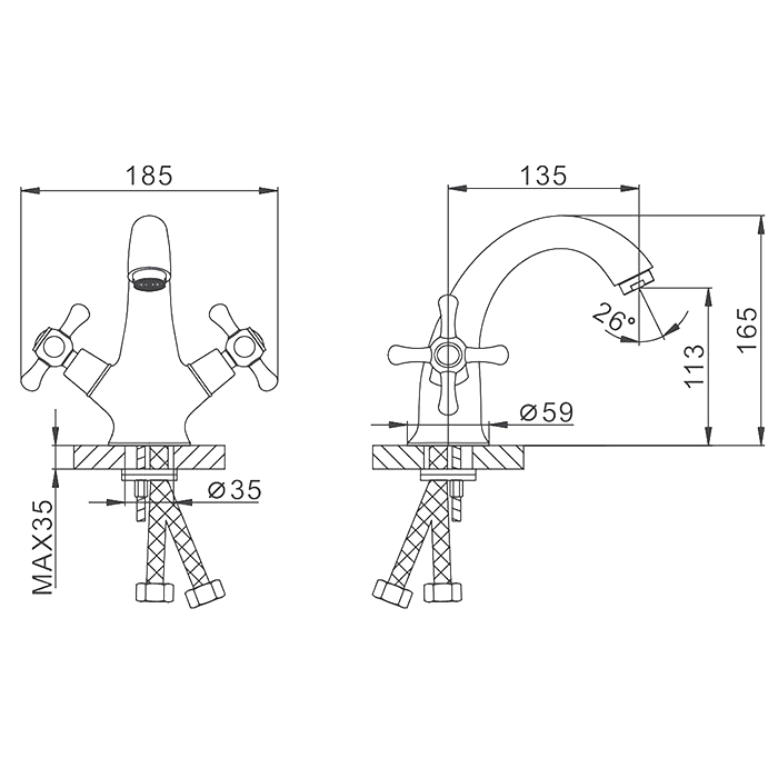 Смеситель для раковины Frap H732 F10732-B хром