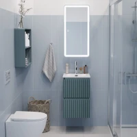 Тумба с раковиной BelBagno Uno-mini 40 подвесная, 2 ящика, матовая голубая
