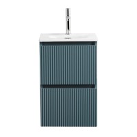 Тумба с раковиной BelBagno Uno-mini 40 подвесная, 2 ящика, матовая голубая