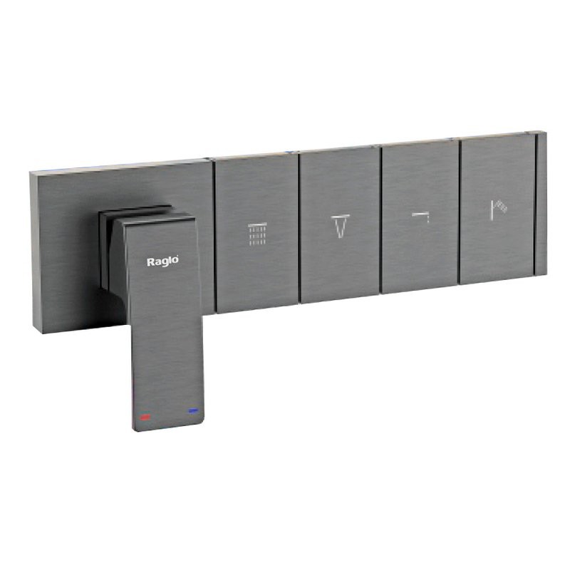 Встраиваемый смеситель для душа и ванны Raglo R02.274.09 С ВНУТРЕННЕЙ ЧАСТЬЮ, графит