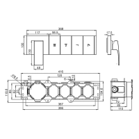 Встраиваемый смеситель для душа и ванны Raglo R02.274.09 С ВНУТРЕННЕЙ ЧАСТЬЮ, графит