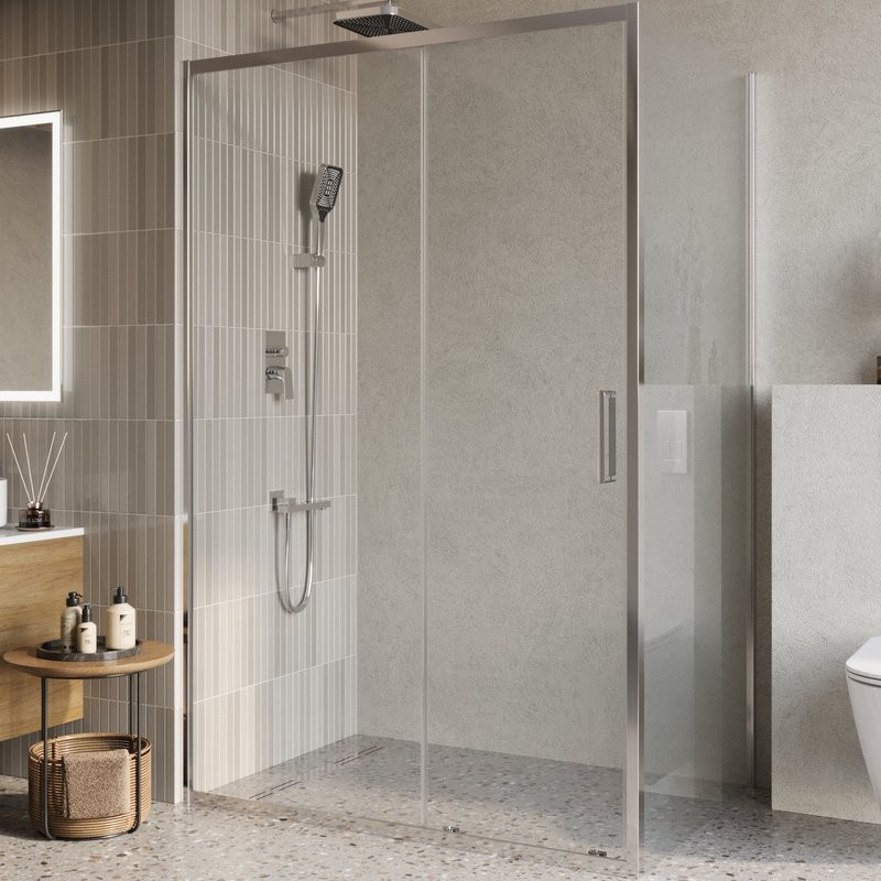 Душевой уголок BelBagno Luce AH-1-130/90-C-Cr профиль хром, стекло прозрачное