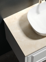 Тумба с раковиной Sancos Very 80 см, bianco, столешница бежевая, раковина CN6009