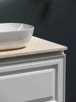Тумба с раковиной Sancos Very 80 см, bianco, столешница бежевая, раковина CN6009