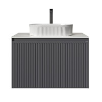 Тумба с раковиной Grossman Кристалл 80 подвесная, матовый графит