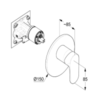 Встраиваемый смеситель для душа и ванны Kludi X1 327553975 черный матовый