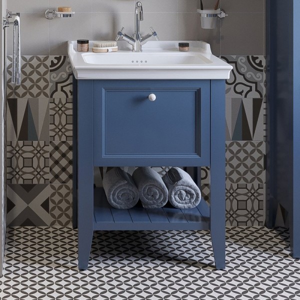 Тумба с раковиной VitrA Valarte 65 стальная синяя