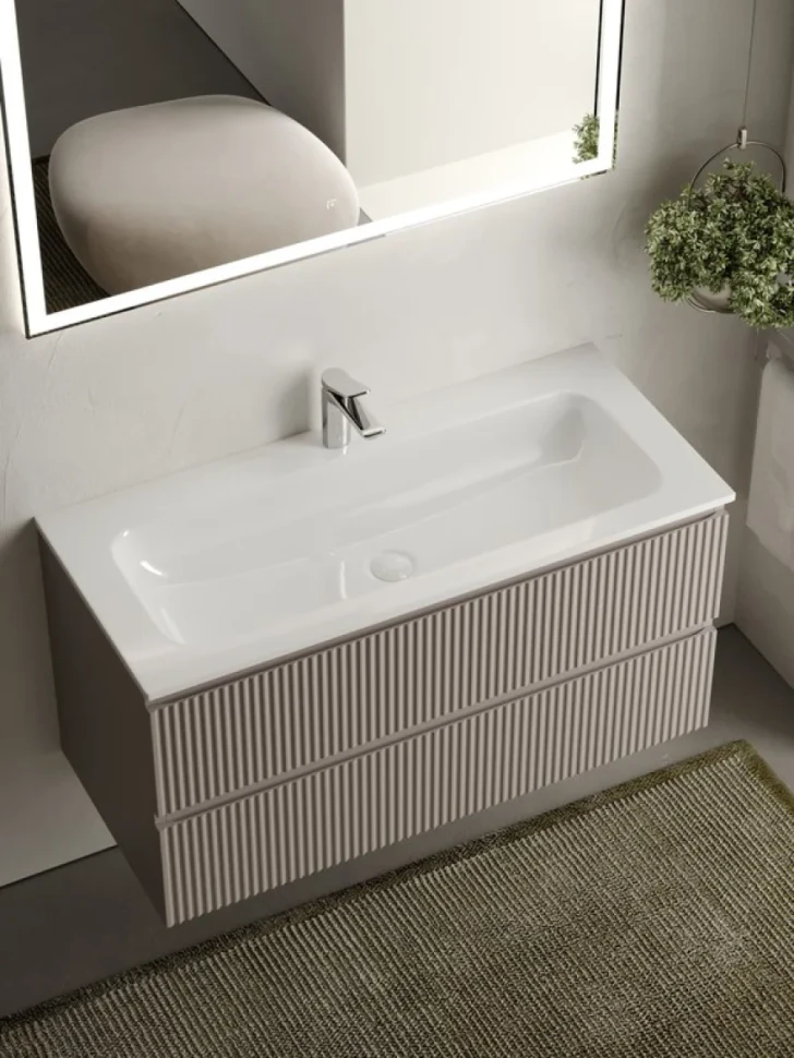 Тумба с раковиной Sancos Snob R 100 см, doha soft