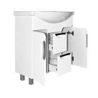 Тумба с раковиной Mixline Кассиопея 75 глянцевая белая