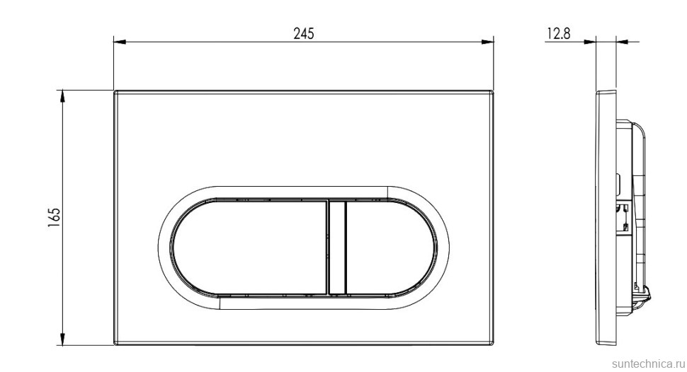 Кнопка смыва для унитаза AQUATEK KDI-0000050 АБС-пластик, цвет матовая оружейная сталь