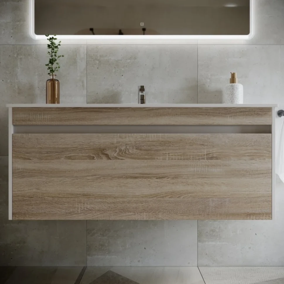 Тумба с раковиной Sancos Smart 120 см дуб бардолино