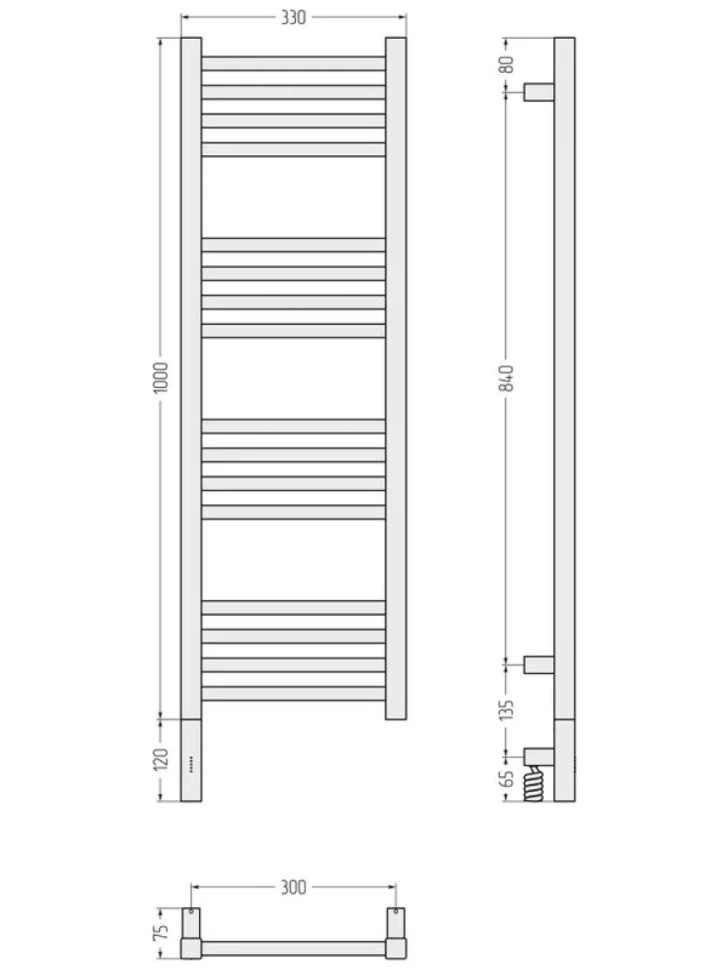 Полотенцесушитель электрический Сунержа Модус 3.1 020-5900-1030 110x35 см, подключение слева, шампань, лесенка