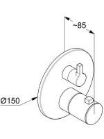 Термостатический смеситель встраиваемый Kludi Nova Fonte 20885N515 С ВНУТРЕННЕЙ ЧАСТЬЮ, брашированный никель PVD