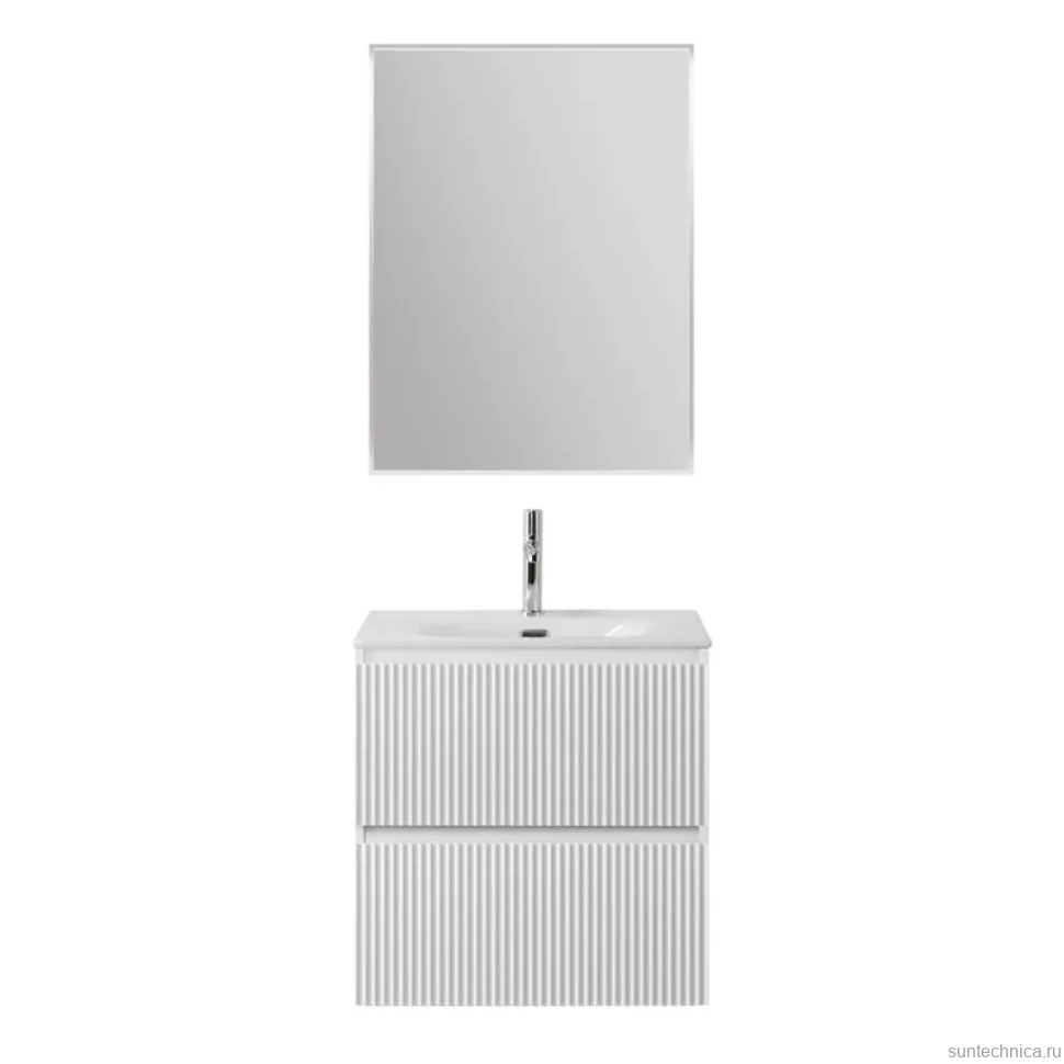 Мебель для ванной комнаты BelBagno Uno 60 подвесная, 2 ящика, bianco opaco