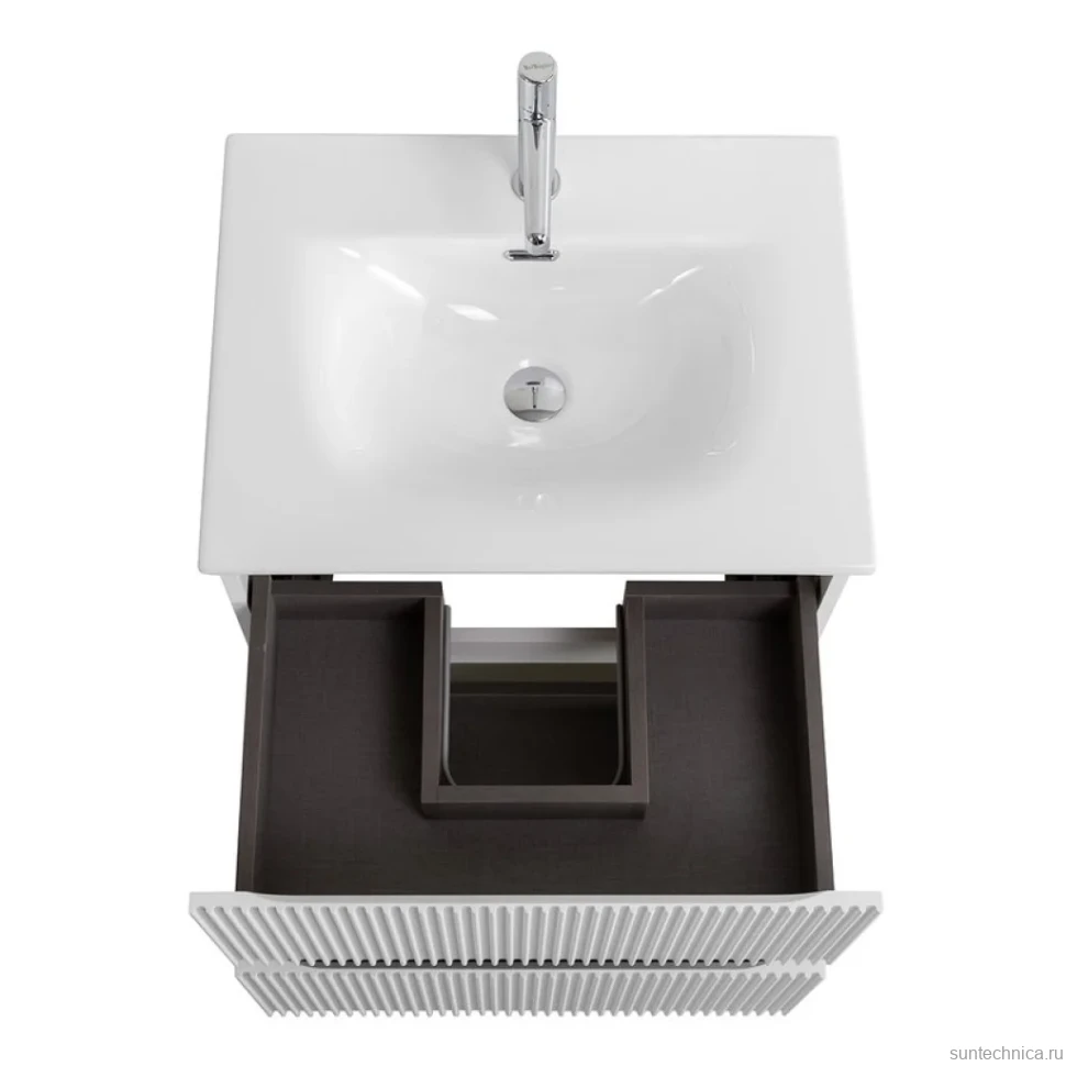 Мебель для ванной комнаты BelBagno Uno 60 подвесная, 2 ящика, bianco opaco