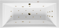 Акриловая ванна Excellent Crown Grand Ultra 190x90 см, встраиваемая, с гидромассажем, белая, с каркасом, со сливом-переливом, фурнитура бронза