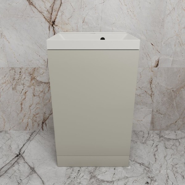 Тумба с раковиной Style Line Моно 50 напольная, санд серая галька, раковина Asti 50 жасмин