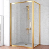 Душевой уголок Vegas Glass ZP+ZPV Tur Novo 130*90 09 10 профиль золото, стекло сатин