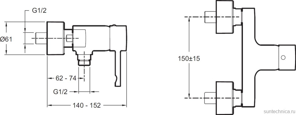 Смеситель для душа Jacob Delafon Cuff E45533-CP