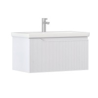 Тумба под раковину без столешницы Vigo Neo 80 подвесная, 1 ящик, матовая белая