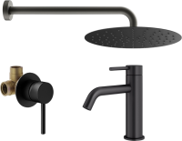 Комплект для ванной Plumberia Selection Ixo KITXO01NO53 С ВНУТРЕННЕЙ ЧАСТЬЮ, черный матовый