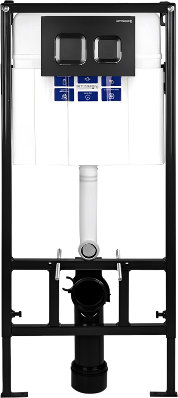 Комплект Инсталляция BETTOSERB Sava Fix Slim 40006456 + Кнопка Smart 40006471 цвет матовый черный