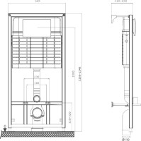 Комплект Инсталляция BETTOSERB Sava Fix Slim 40006456 + Кнопка Smart 40006471 цвет матовый черный