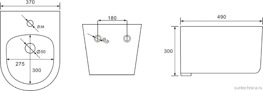 Биде подвесное AQUATEK Мия AQ1004-MB матовое черное