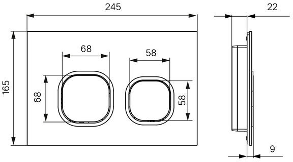 Кнопка смыва IDDIS Unifix UNI04BCi77 004, черная матовая