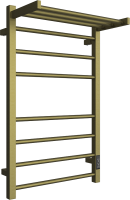 Полотенцесушитель электрический Двин Fs plaza neo 80х50, состаренная бронза, с полкой