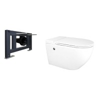 Унитаз подвесной AZARIO AZ-102C безободковый, с монтажной рамой, глянцевый белый