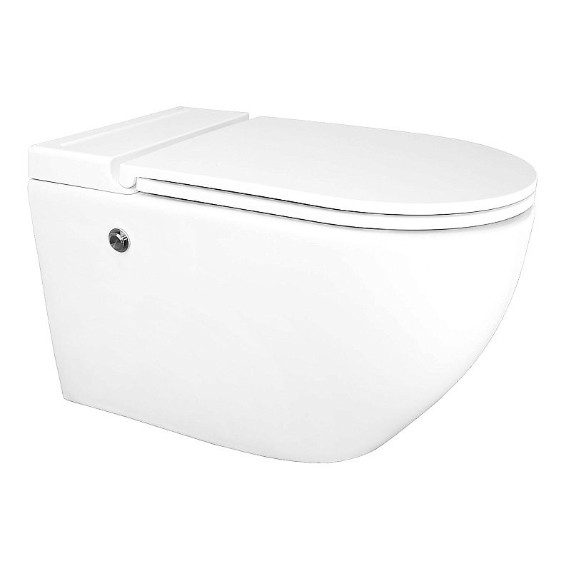 Унитаз подвесной AZARIO AZ-102C безободковый, с монтажной рамой, глянцевый белый